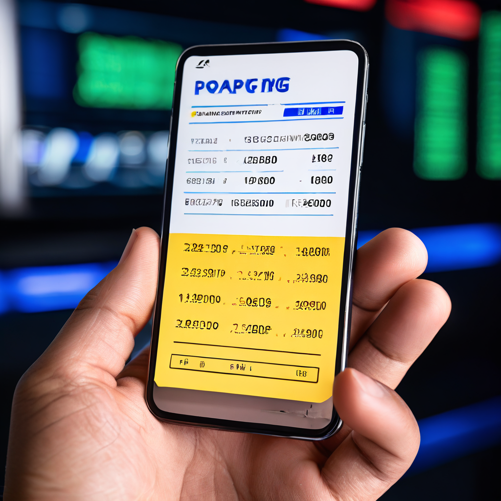 손에 든 배팅 슬립을 클로즈업한 모습으로, 세련된 디지털 배팅 인터페이스의 시작점을 보여줍니다.